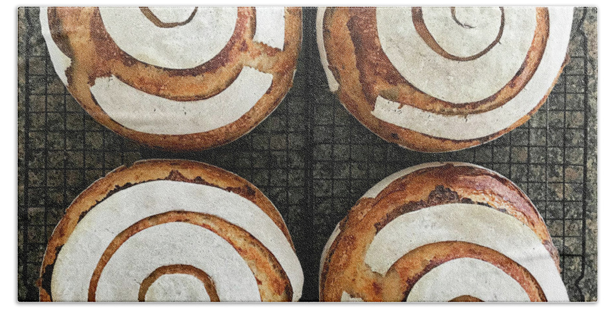 Bread Hand Towel featuring the photograph Sourdough Spirals x 4 by Amy E Fraser