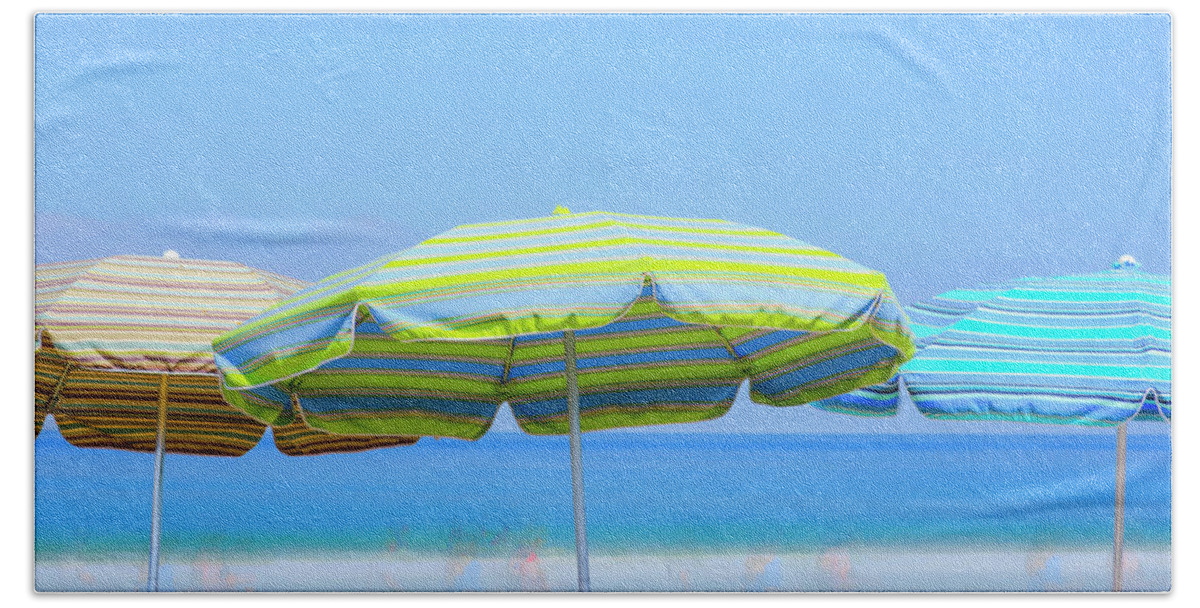 Beach Umbrella Hand Towel featuring the photograph Southern California Summer by Joseph S Giacalone