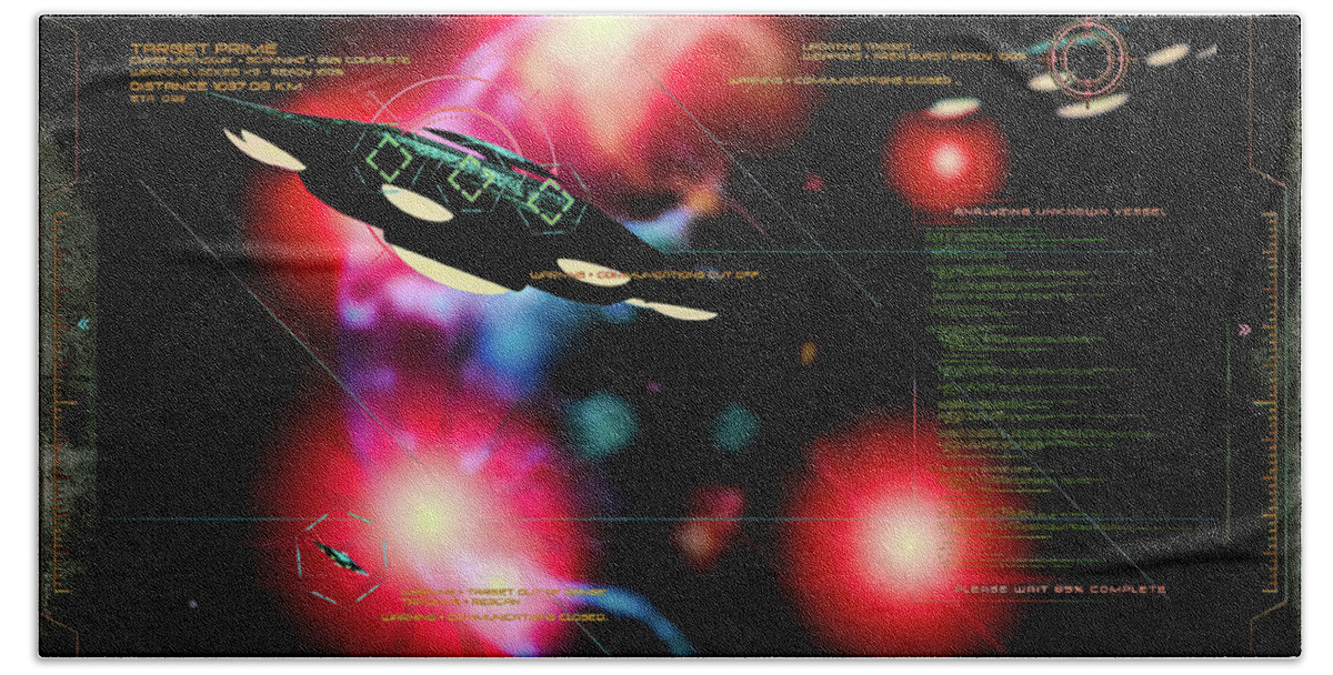 Science Fiction Bath Towel featuring the digital art Space Invaders by Bob Orsillo