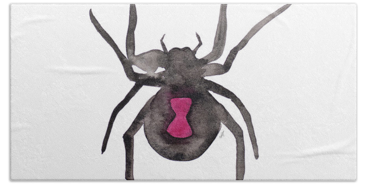 Spider Hand Towel featuring the mixed media Spider I by Nola James
