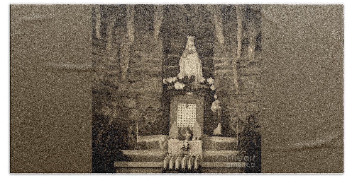 St. Mary's Grotto Bath Towel featuring the photograph St. Mary's Grotto by Imagery by Charly
