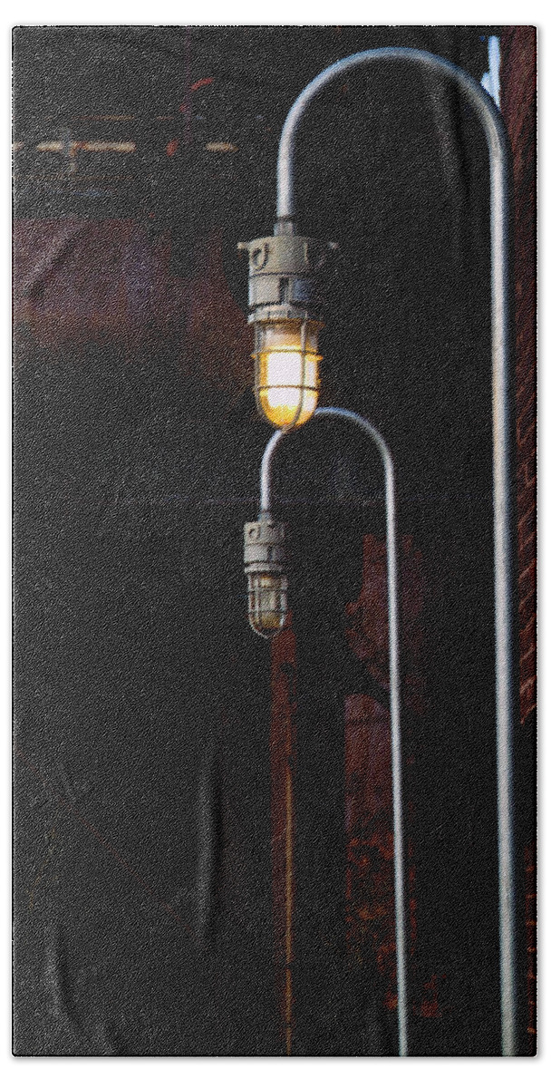 Bethlehem Steel Bath Towel featuring the photograph Steel City Lights by Michael Dorn