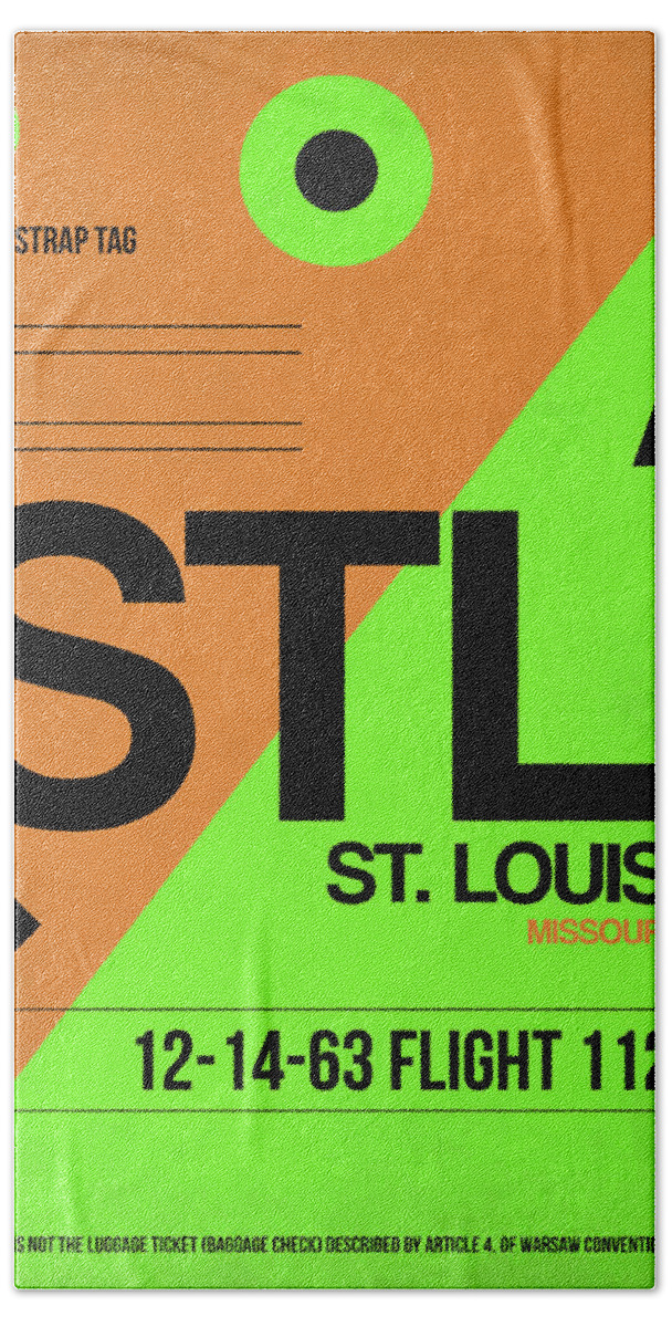 Vacation Hand Towel featuring the digital art STL St. Louis Luggage Tag I by Naxart Studio
