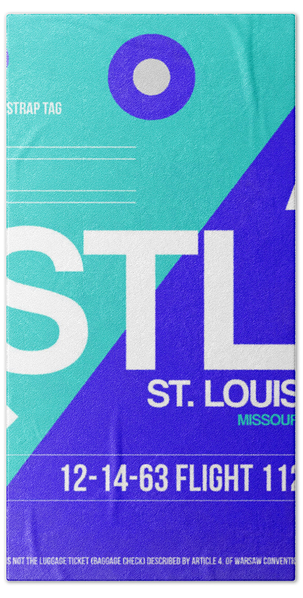 Vacation Hand Towel featuring the digital art STL St. Louis Luggage Tag II by Naxart Studio