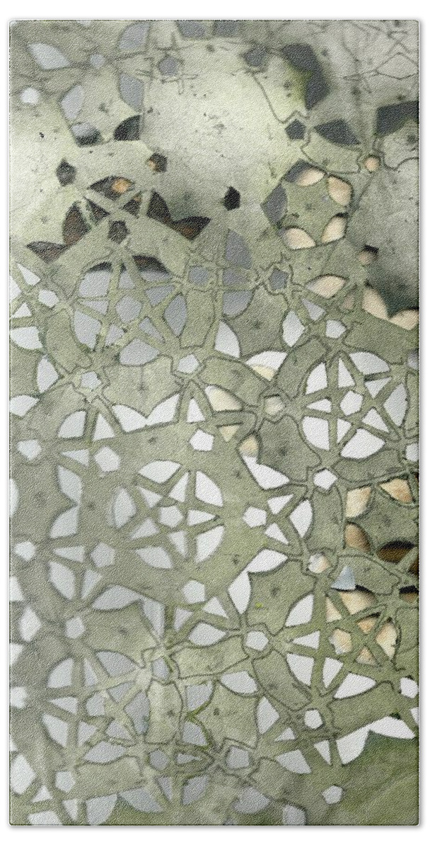 Stencil Bath Towel featuring the mixed media Stone Sky by Jeremy Robinson