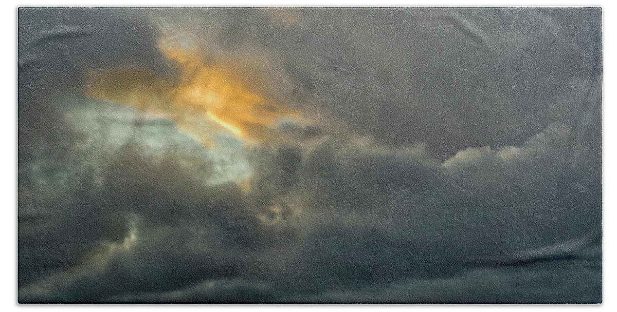 Clouds Bath Towel featuring the photograph Storm Approaches at Sunset by David Kay