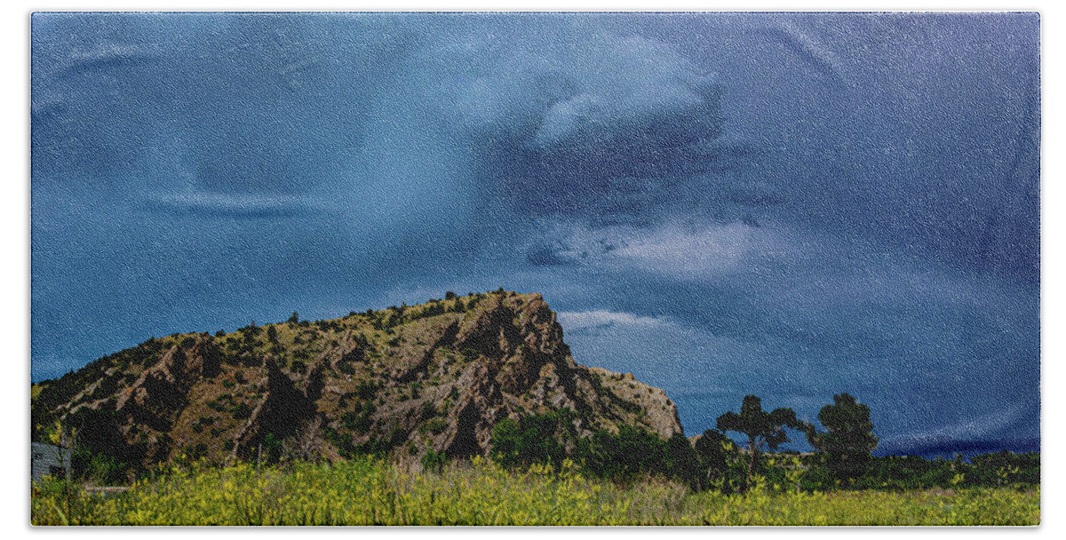 Storm Bath Towel featuring the photograph Storm over Southwestern Montana by Douglas Wielfaert