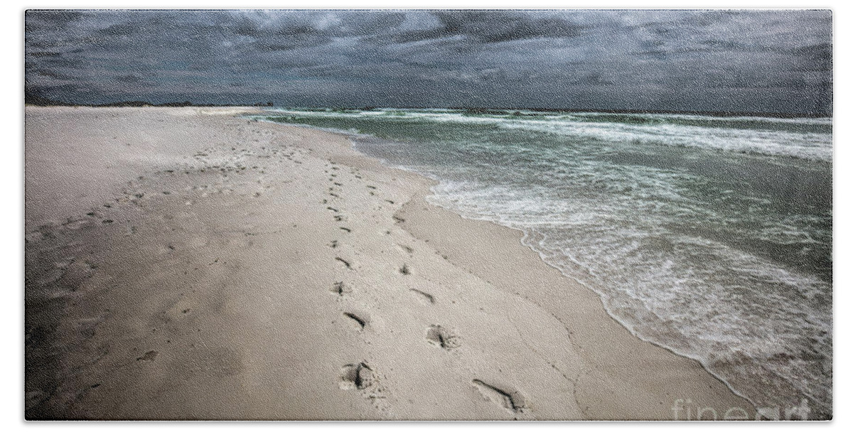 Stormy Day At The Beach Bath Towel featuring the photograph Stormy Day At The Beach by Felix Lai