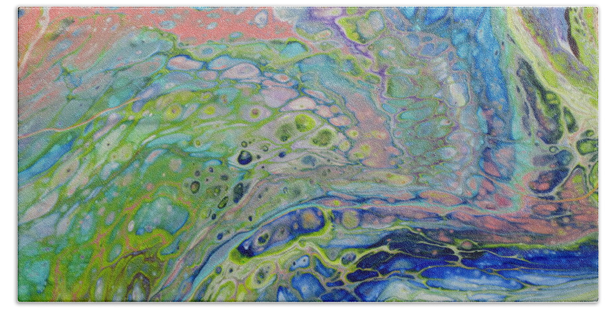 Stream Hand Towel featuring the painting Stream by Deborah Ronglien
