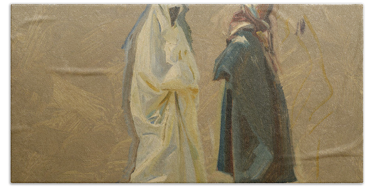 19th Century Art Bath Towel featuring the painting Study of Two Bedouins by John Singer Sargent