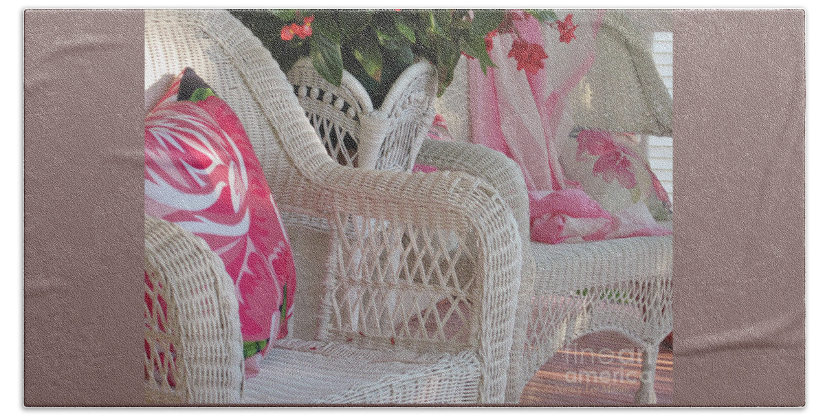 Begonia Bath Towel featuring the photograph Summer Like Strawberry Sorbet by Nancy Lee Moran