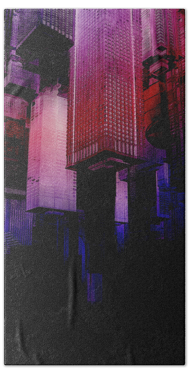 Upside Down Bath Towel featuring the digital art Sunken City by Phil Perkins