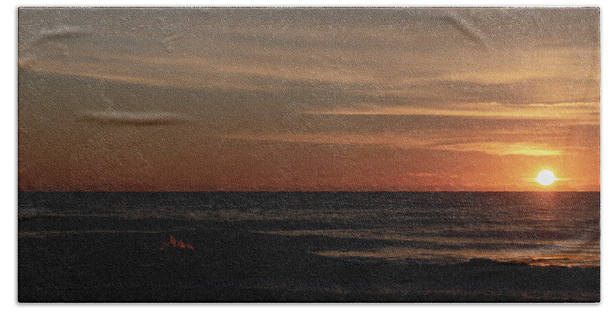 Sunrise Hand Towel featuring the photograph Sunrise Over Hilton Head No. 0352 by Dennis Schmidt