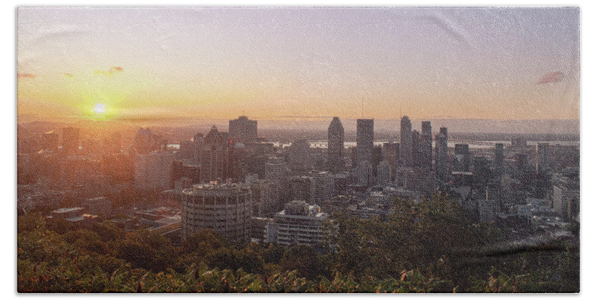 Montreal Hand Towel featuring the photograph Sunrise over Montreal by Nicole Lloyd