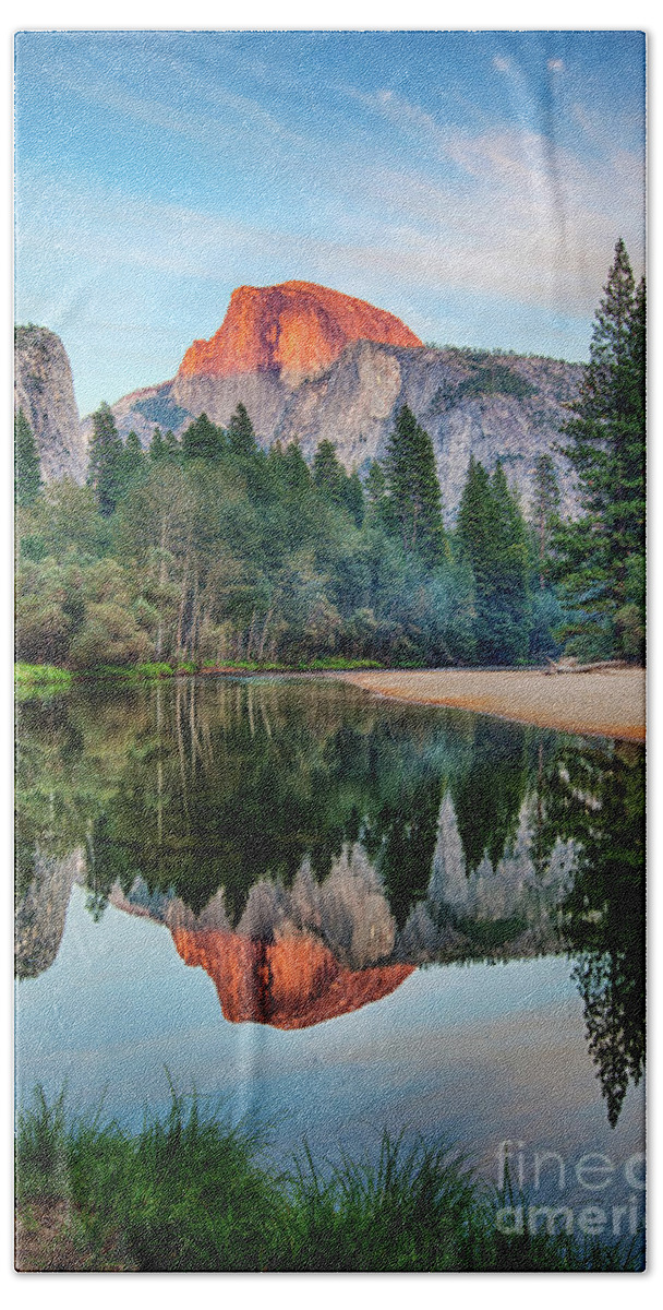 Yosemite Hand Towel featuring the photograph Sunset Over Half Dome by Mimi Ditchie