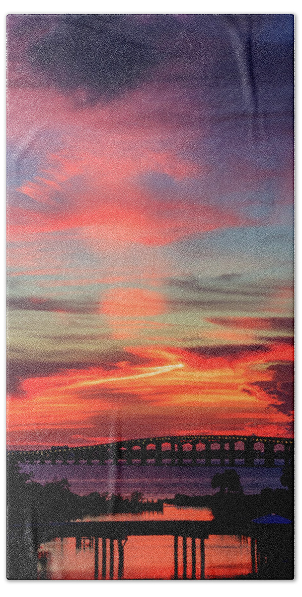 Sunset Hand Towel featuring the photograph Sunset Over the Bayou by JASawyer Imaging