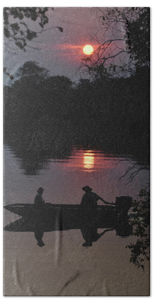 River Bath Towel featuring the photograph Sunset Over the Kafue River by Ben Foster