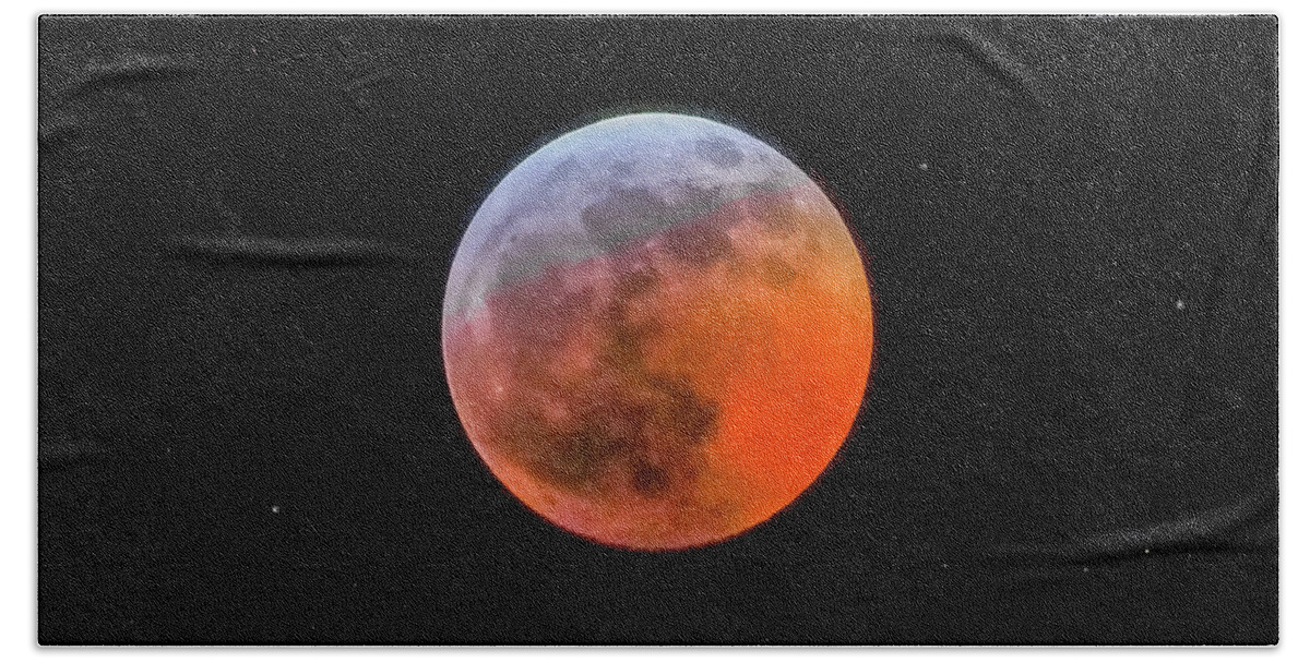 Cory Hand Towel featuring the photograph Super Blood Moon Eclipse 2019 by Tom and Pat Cory