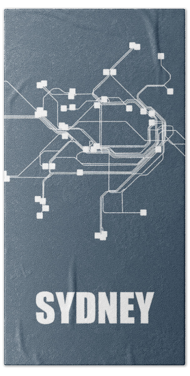 Sydney Hand Towel featuring the digital art Sydney Subway Map by Naxart Studio