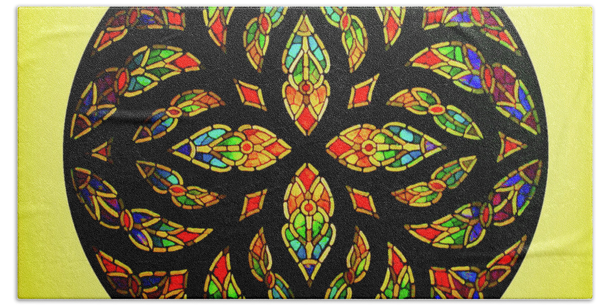 Stained Glass Bath Towel featuring the digital art Symmetry by Rick Wicker