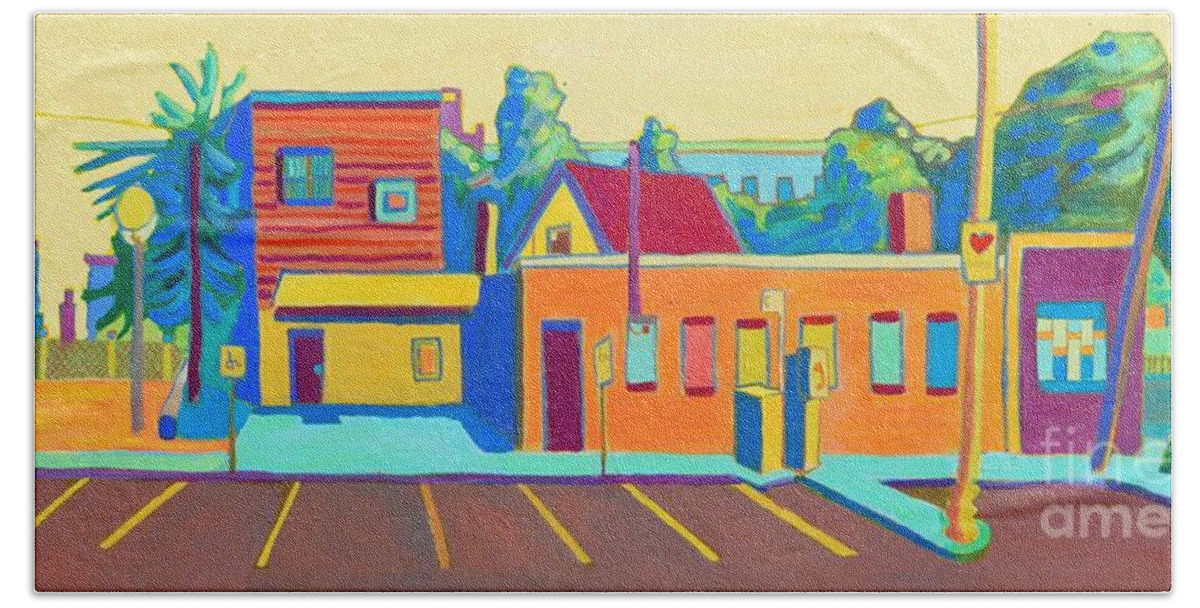 Taft Hand Towel featuring the painting Taft Hill Road by Debra Bretton Robinson