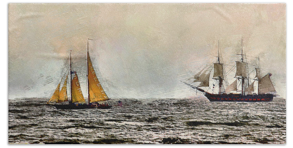 Ships Bath Towel featuring the photograph Tall Ships by GW Mireles