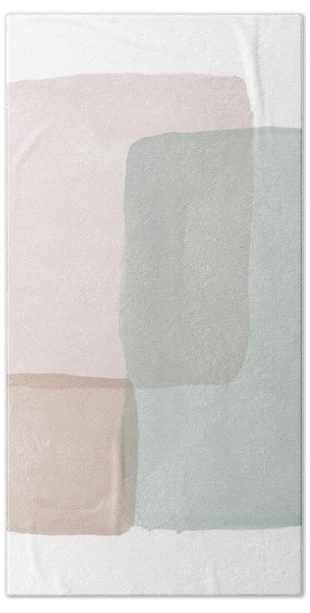 Watercolor Bath Towel featuring the painting Terrazzo Watercolor Blocks 3- Art by Linda Woods by Linda Woods