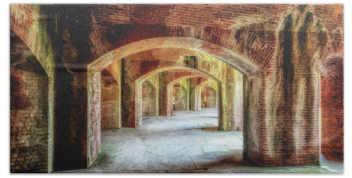 Fort Massachusetts Mississippi Bath Towel featuring the photograph The Arches of Fort Massachusetts by Susan Rissi Tregoning