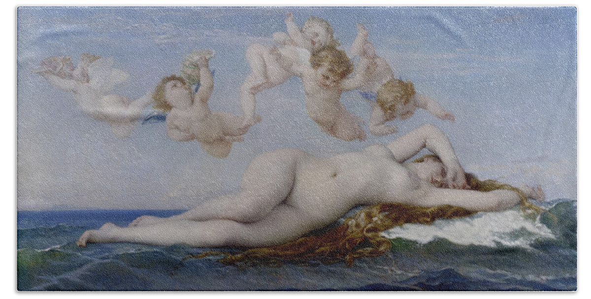 Alexandre Cabanel Hand Towel featuring the digital art The Birth Of Venus by Alexandre Cabanel