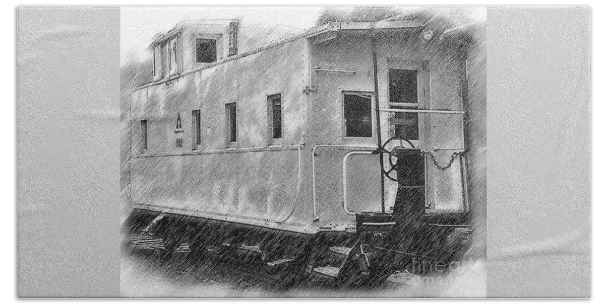 Issaquah Bath Towel featuring the digital art The Caboose by Kirt Tisdale