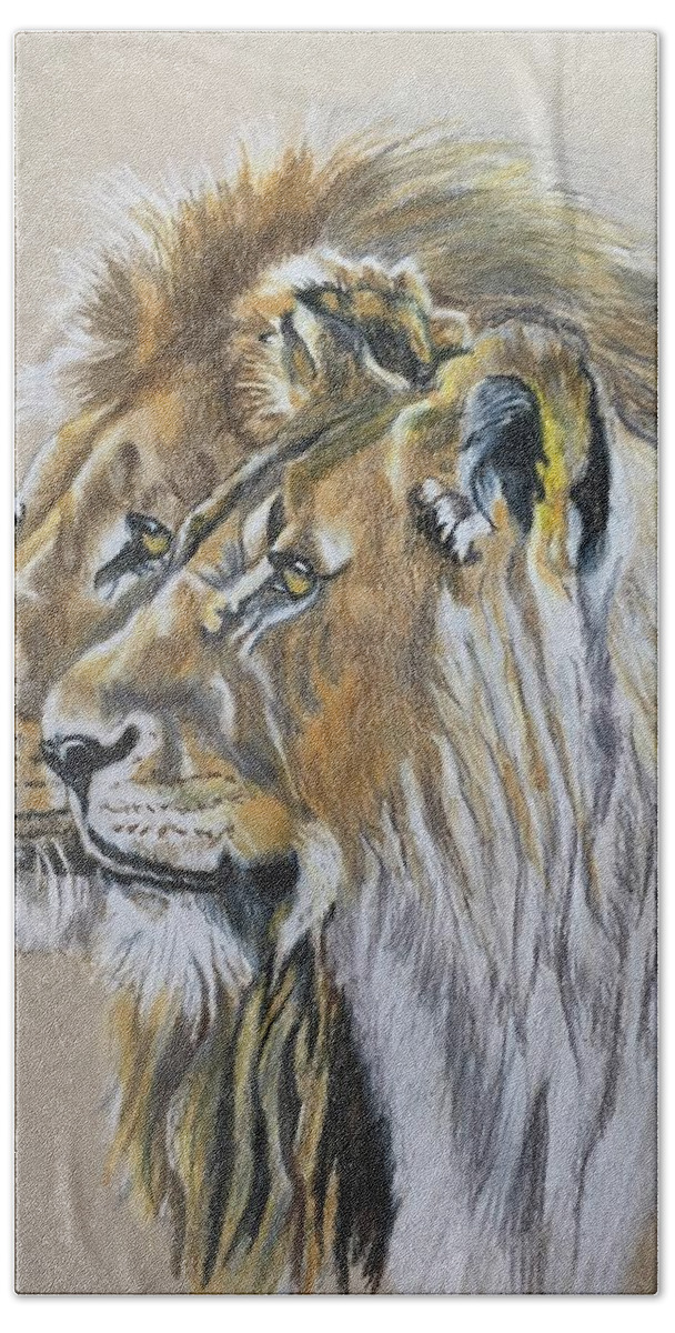 Animals Hand Towel featuring the painting The Couple by Maris Sherwood