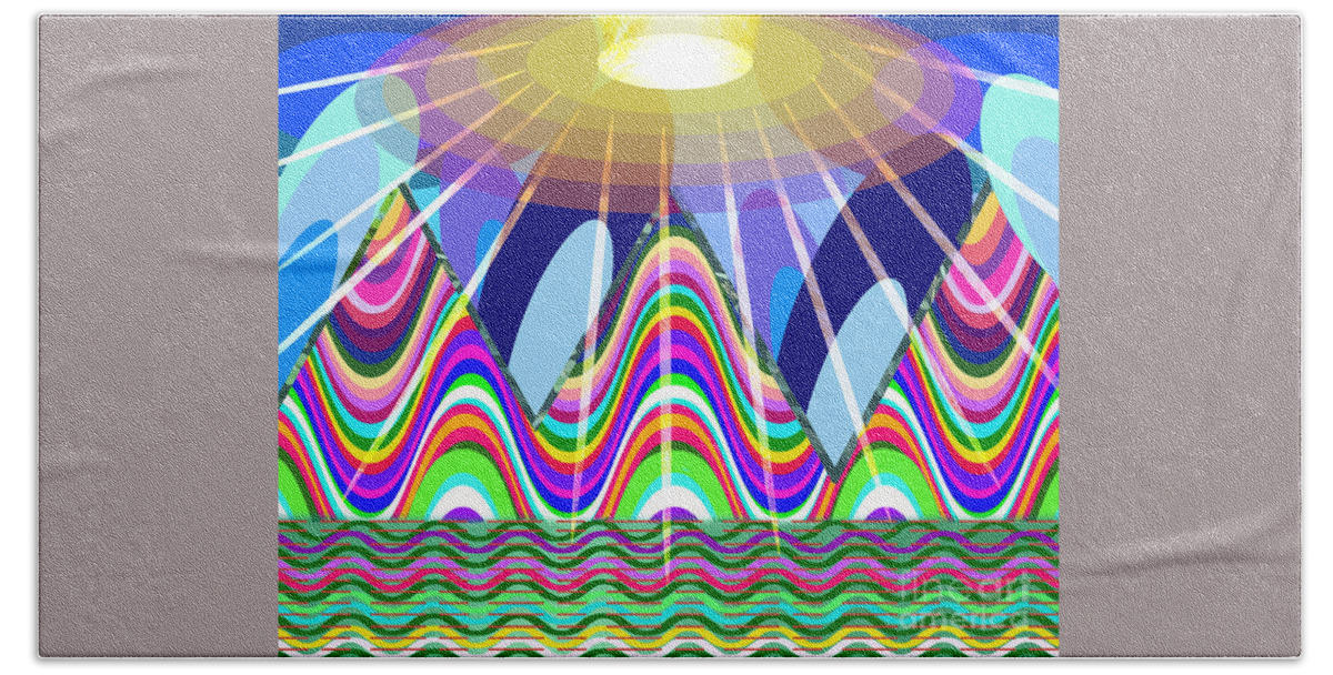 Rainbow Hand Towel featuring the digital art The End Of The Rainbow by Diamante Lavendar
