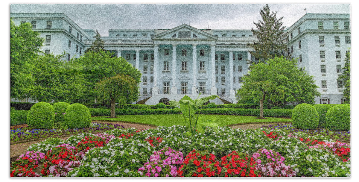 Greenbrier Hand Towel featuring the photograph The Greenbrier by Betsy Knapp