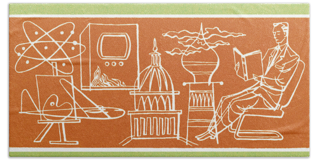 Academic Hand Towel featuring the drawing The industrial world by CSA Images
