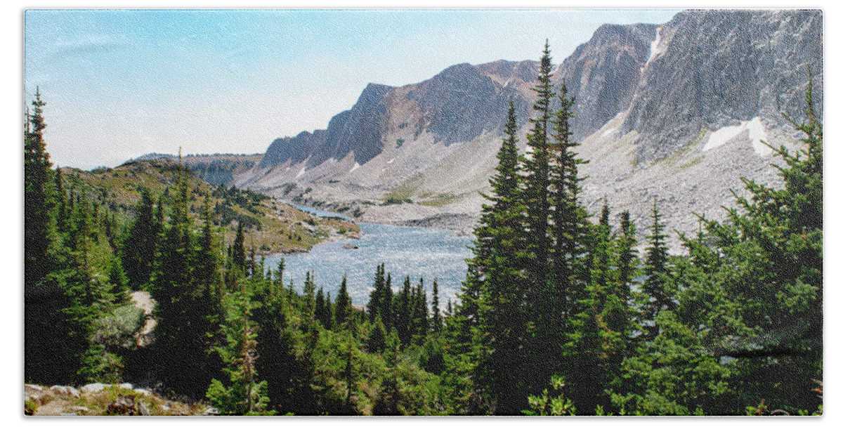 Mountain Hand Towel featuring the photograph The Lakes of Medicine Bow Peak by Nicole Lloyd