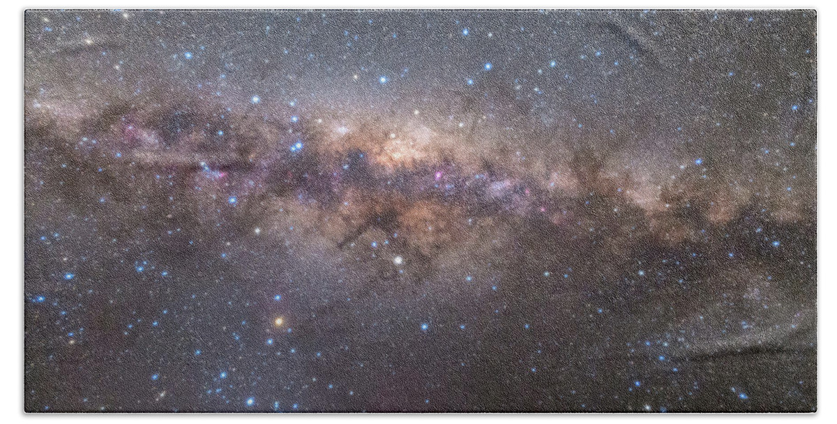 Milky Way Hand Towel featuring the photograph The Milky Way in Sagittarius and Scorpius by Alexandru Conu