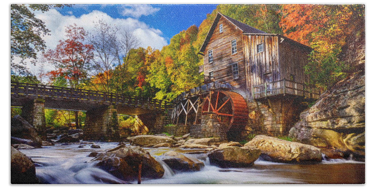 Wv Bath Towel featuring the photograph The Mill by Amanda Jones