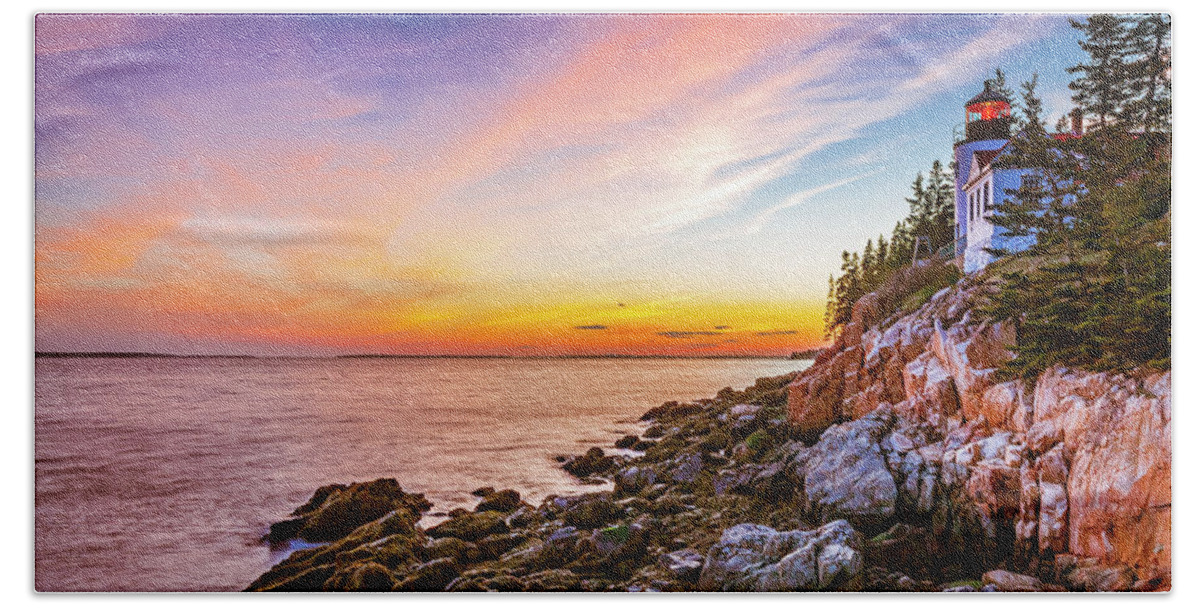 Acadia National Park Bath Sheet featuring the photograph The Moment of Sunset by ProPeak Photography