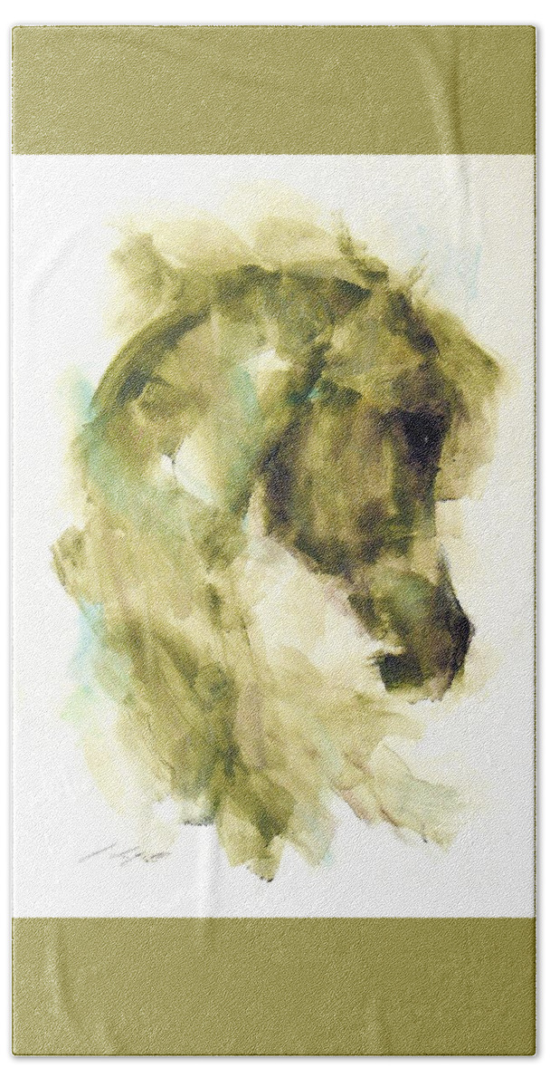 Horses Hand Towel featuring the painting The Sage by Janette Lockett
