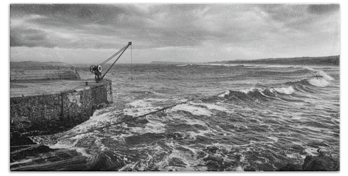 Salmon Bath Towel featuring the photograph The Salmon Fisheries, Portrush by Nigel R Bell