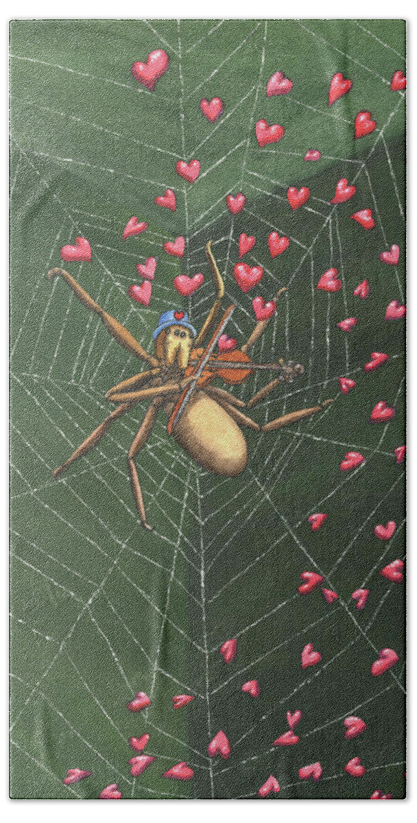 Spider Bath Towel featuring the painting The Soloist by Catherine G McElroy