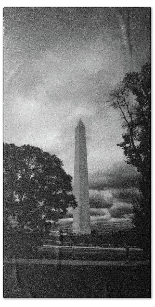 Clouds Bath Towel featuring the photograph The Washington Monument by George Taylor