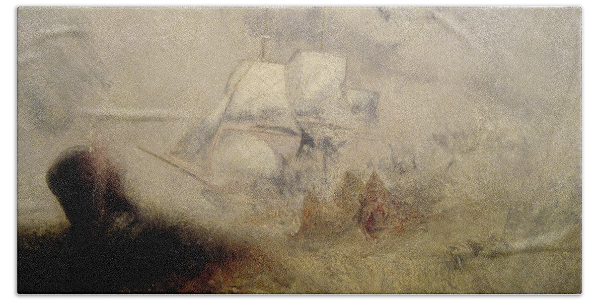 Whaler Bath Towel featuring the painting The Whale Ship by Joseph Turner