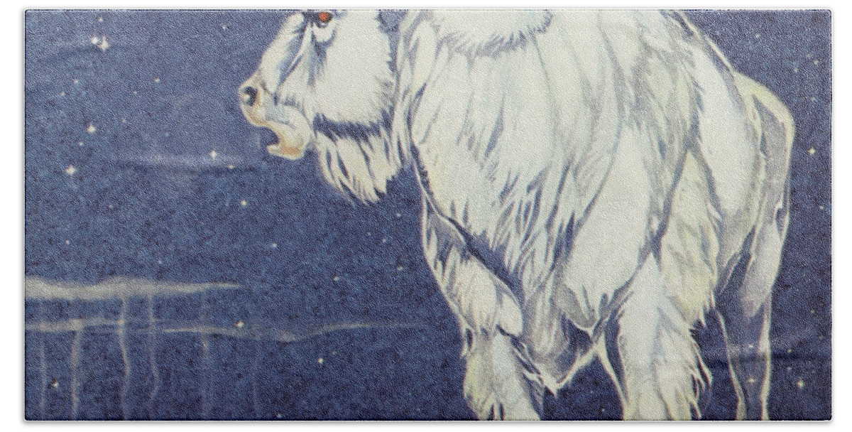 Star Bath Towel featuring the painting The White Buffalo by Angus McBride