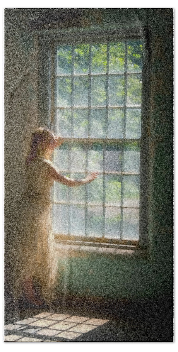 Orange Massachusetts Bath Towel featuring the photograph Through A Window by Tom Singleton