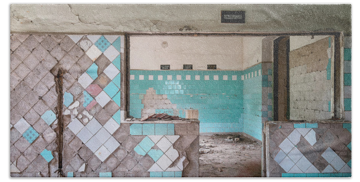 Urban Bath Towel featuring the photograph Tiles by Roman Robroek