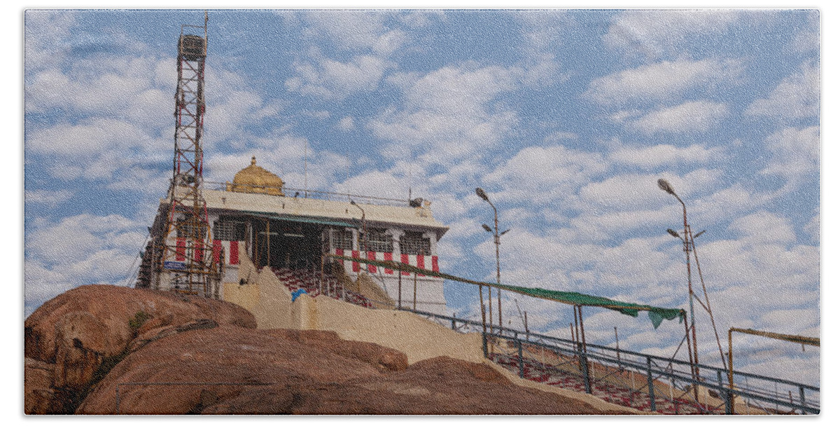 Architecture Bath Towel featuring the photograph Tiruchirappalli, Rockfort Temple by Maria Heyens