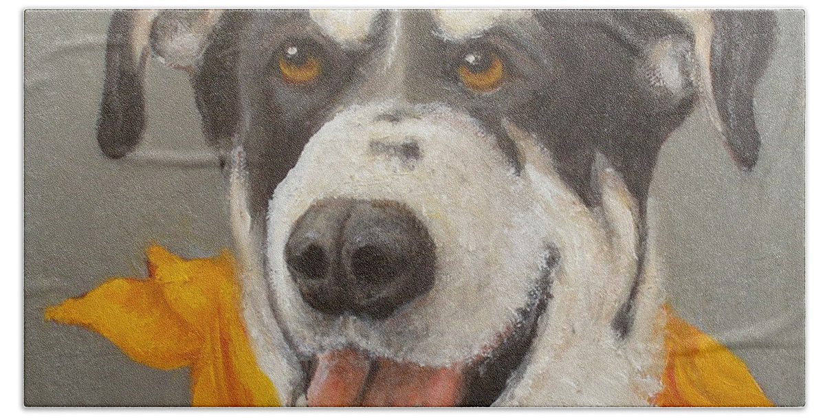 Realism Bath Towel featuring the painting Tootsie by Donelli DiMaria