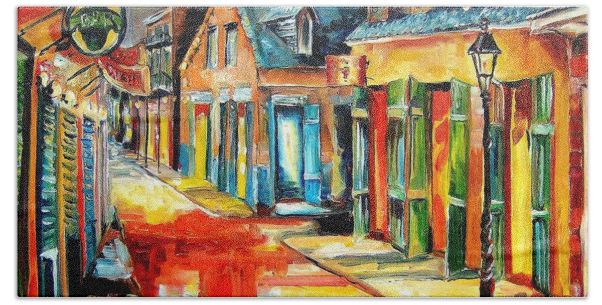 New Orleans Bath Towel featuring the painting Toulouse Street, New Orleans by Diane Millsap