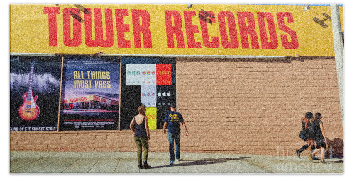 California Bath Towel featuring the photograph Tower Records by Lenore Locken